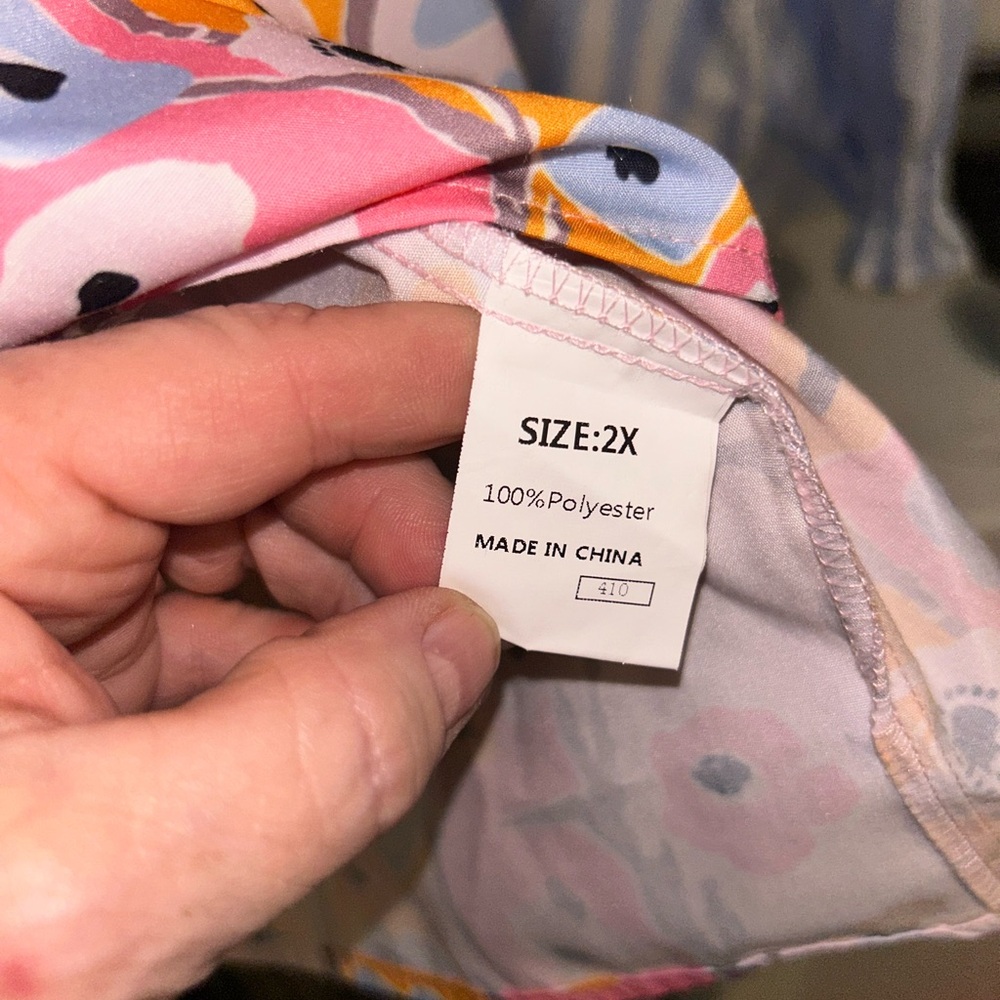 🩷🧡2X Floral Blouse with Boho Vintage Fringe Vest - Picture 7 of 16